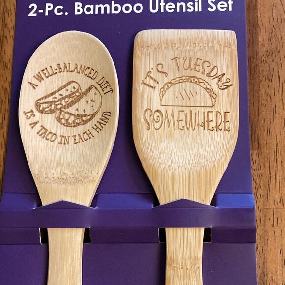 TOTALLY Bamboo Taco Utensils - Picture 1 of 3